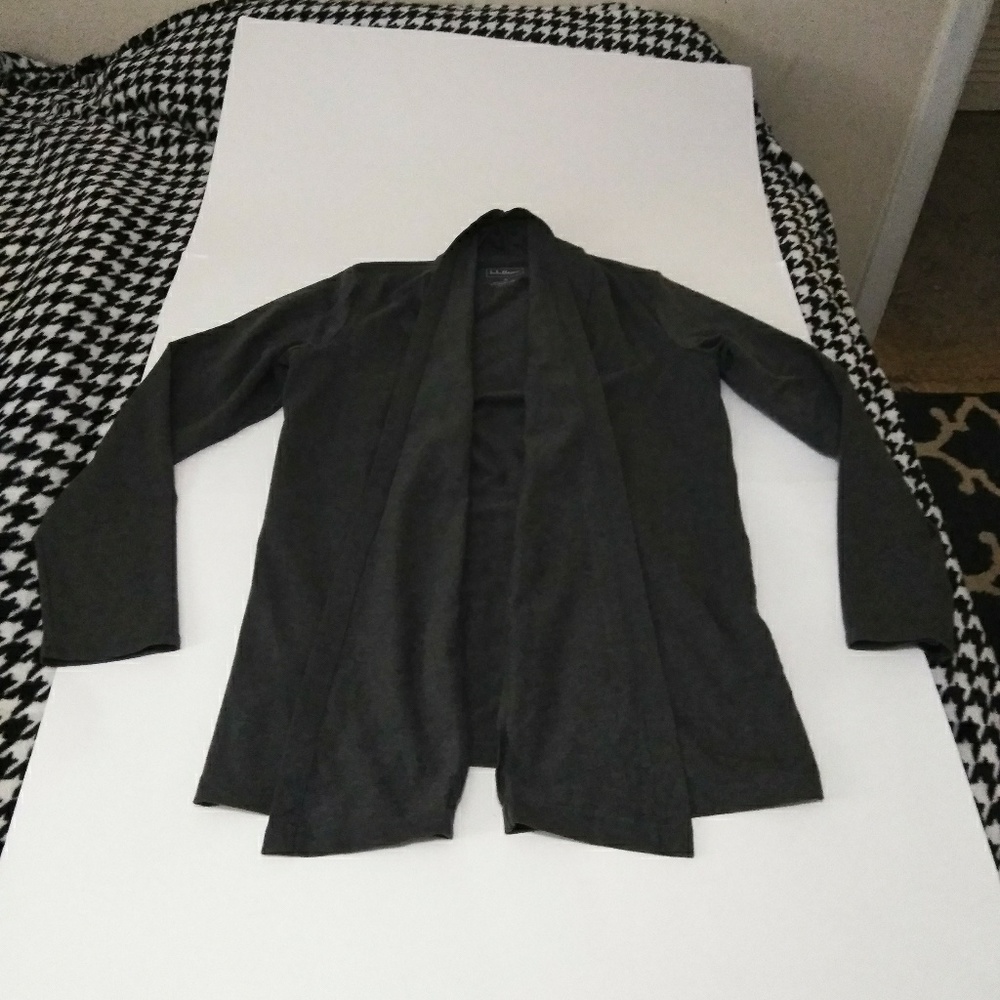 **SALE** L.L. Bean Solid Dark Gray Cardigan